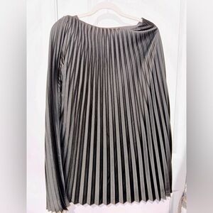 J. Crew Black Pleated Maxi Skirt